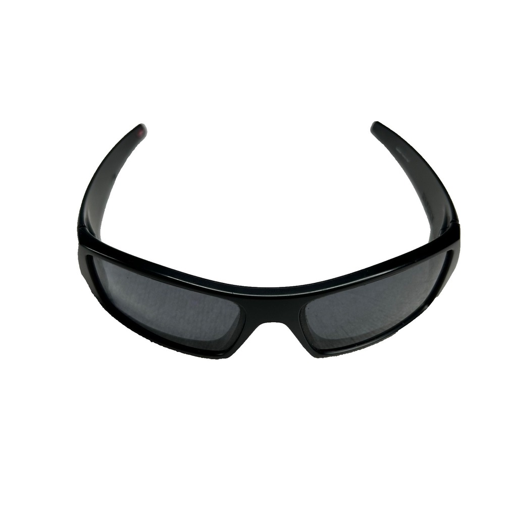 Vintage Oakley Gascan Sunglasses Matte Black Gray Lenses Rectangle Wrap USA Y2K